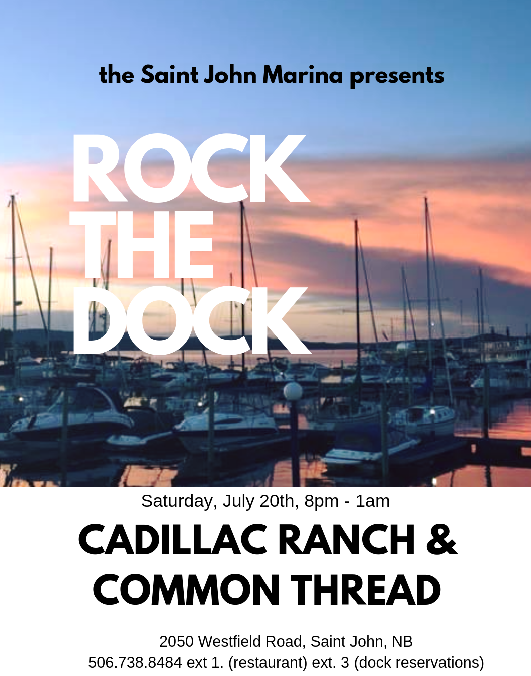 ROCK THE DOCK JULY 20TH Saint John Marina